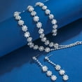 thumbnail image 3 of Sunyuer Vintage Gorgeous Crystal Floral Jewelry Set Rhinestone Necklace Earrings and Bracelet Sparkly Gemstone Wedding Bridal Accessories for Women, 3 of 5