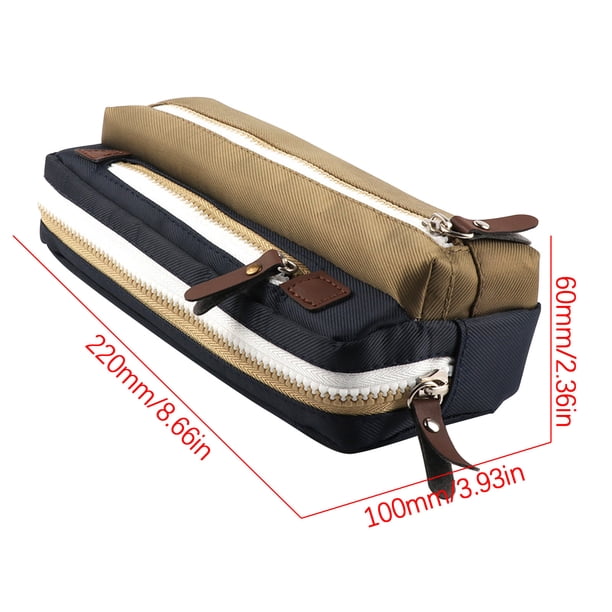 Bolsas de Lápiz con Cremallera Extendida Bolsa de Papelería de Tres Capas de Gran Capacidad, Bolsas de Camuflaje de 22 cm para Estudiantes Escolares