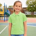 thumbnail image 6 of Lumtrix Boys Solid Uniform Short-Sleeve Polo Shirt | Breathable Short Sleeve Tops Collared Button Down Tees Green 150, 6 of 6