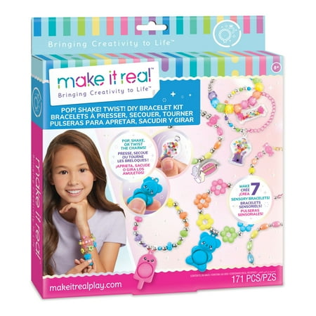 Make It Real Pop! Shake! Twist! DIY Bracelet Kit, 171-Piece Jewelry Craft Set