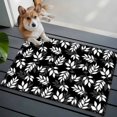 thumbnail image 3 of 2x3 Ft Entryway Area Rug, White Leaves Kitchen Rug Runner Washable Floor Mat, Black Vintage Spring Botanical Leaf Plants Non Slip Indoor Door Mat Throw Carpet for Bathroom Living Room Bedroom, 3 of 8