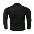 thumbnail image 3 of Fall Shirts for Men casual fashion solid color high collar long sleeve slim fit T-shirt, 3 of 5