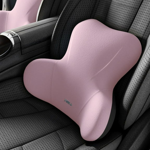 YUVA Car Lumbar Cushion, Memory Foam Knitted Fabric, Black/Gray/Brown/Pink/Light Blue, 9 Massage Points, Relieves Fatigue, Car/Office Use