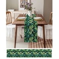 thumbnail image 3 of ERUNPONLY Palm Leaf Table Runner - 70 Inch Long Green Tropical Plant Summer Nature Scenery Cotton and Linen Blended Dress Scarves Farmhouse Table Runner for Kitchen Dining, Coffee Table, 13" x 70", 3 of 8