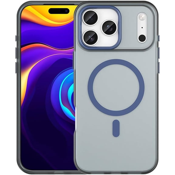 Colorful Candy Matte Charging Phone case for iPhone 17 16 15 14 13 12 11 Pro Max Air Plus Magnetic Shockproof Hard Cover,Blue,for iPhone17 Pro