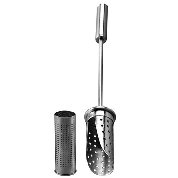 Colador de té de metal, práctico filtro para preparar té, tubo infusor, práctico recipiente para almacenar té.