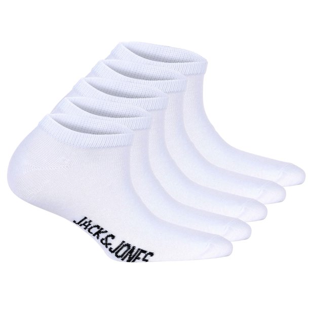 JACK&JONES Calcetines deportivos para niños, lote de 5 - JACDONGO CALCETINES, mezcla de algodón, unicolor Blanco 38-43