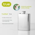thumbnail image 3 of True Stainless Steel Liquor Flask for Men and Women, Hip Flask, 4 oz Silver, 3 of 7