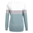 thumbnail image 3 of Long Sleeve Tops for Women with Pockets Striped Print V Neck Loose Tunic T-shirts Casual Spring Fall Tees (XL, Light Blue), 3 of 5