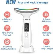 Facial and Neck Massager Skin Lifting & Firming,Light Therapy for Face with Vibration, Thermal, Cooling - at Home Skin Care Face Sculpting Tool and Beauty Device-White