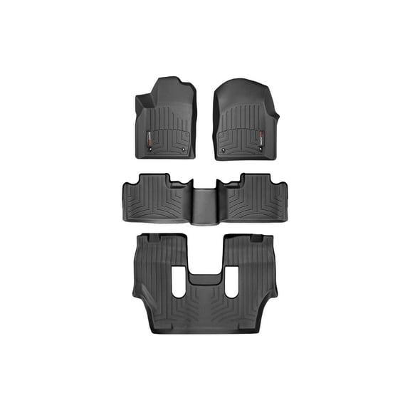 WeatherTech Custom Fit FloorLiners compatible with 2013-2014 Dodge Durango - Complete Set (1st, 2nd, & 3rd Row), Black