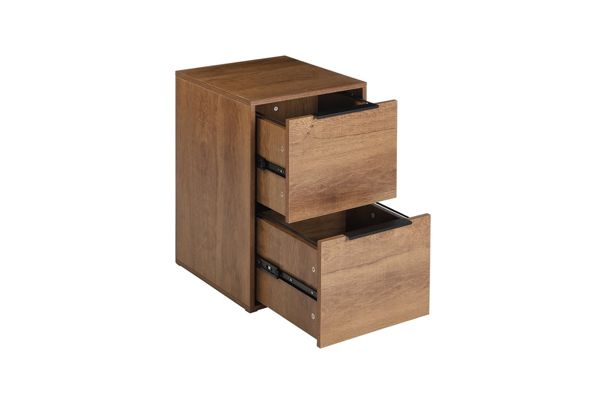 Vertical Filing with 2 Drawer, Wood File with Smooth