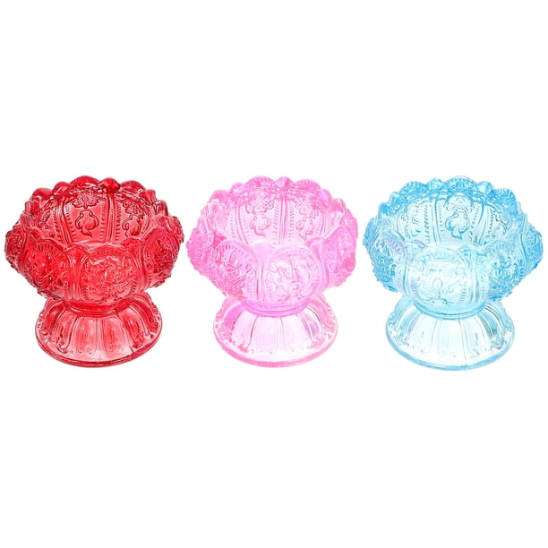 3 exquisitos portavelas de vidrio para lámparas de mantequilla, recipientes para velas artesanales