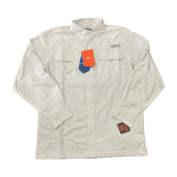 Habit Men's UPF 40  Crayfish Creek Long Sleeve 40  River Long Sleeve Shirt (Bright White, M)