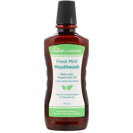 - Mild By Nature Mouth Wash Made with Peppermint Oil Long-Lasting Fresh Breath Fresh Mint 16 fl oz