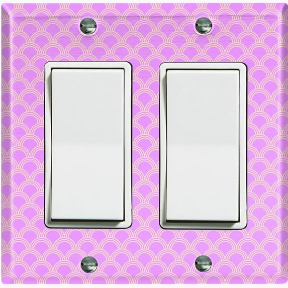 Metal Light Switch Plate Cover Japanese Sea Wave Pattern Purple Wallpaper WAL022