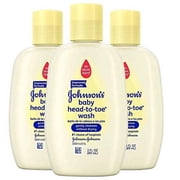 Johnson's Head-to-Toe Baby Wash, Travel Size, 3 Fl. Oz. (Pack of 3)