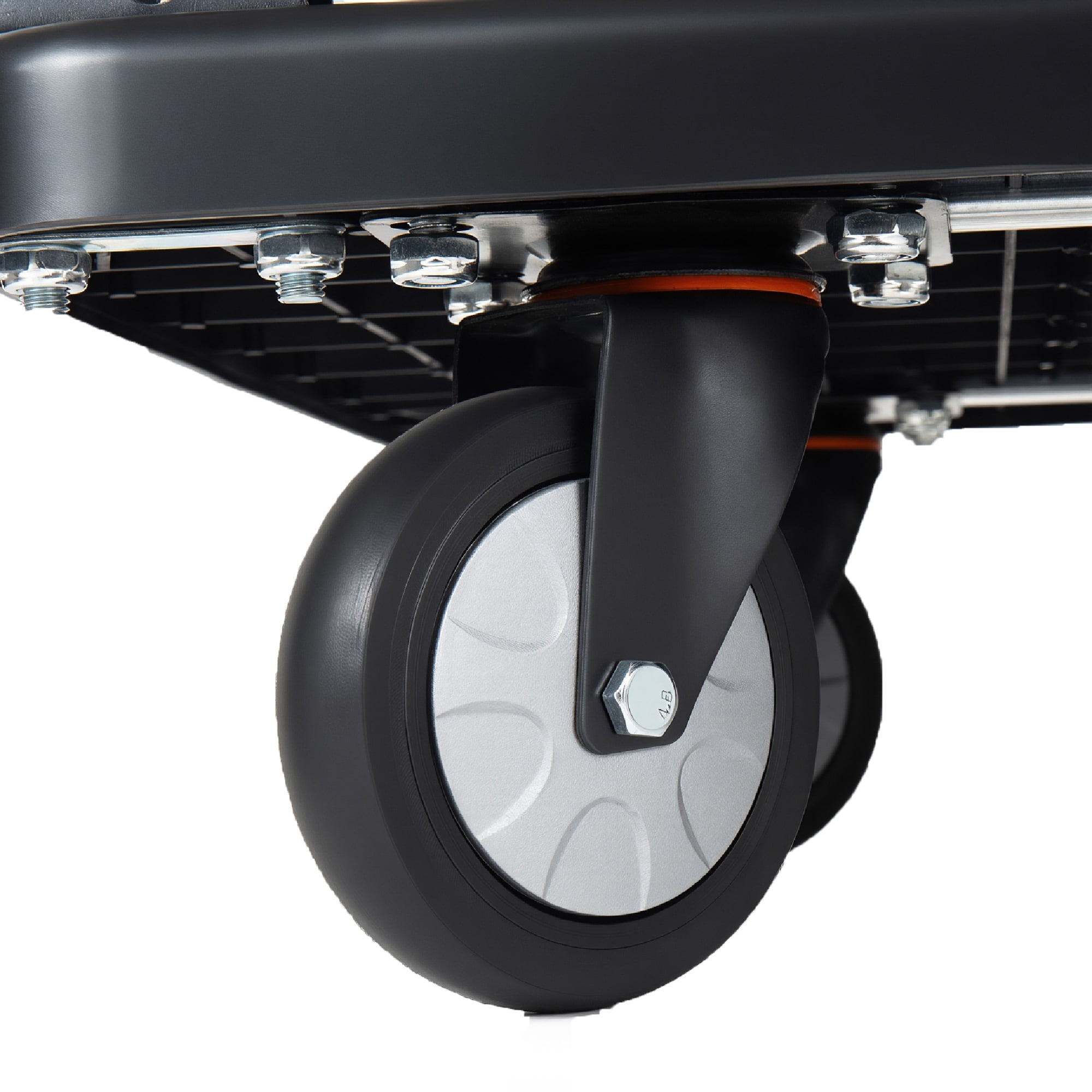 Foldable Platform Truck Dolly, 660lbs Heavy‑Duty Push Handcart with 360° Silent Swivel Wheels & 4 Steel Load‑Bearing Beams for Warehouse Garage Home Moving