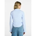thumbnail image 3 of No Boundaries Side Ruched Button-Down Shirt, Women’s XXS-XXL, 3 of 5