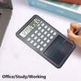 thumbnail image 6 of Basic Calculator Notepad with LCD Writing Tablet, Rechargeable, Lock Button and E-Pen,12 Digit Display, Also Inkless Drawing/Memo Pads/Planning Boards, Hand-held for Daily and Basic Office (Grey), 6 of 7