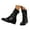 Black, variant on Oyedens Mid Calf Boots for Women Fashion Slouch Leather Low Heels Winter Fall Short Booties