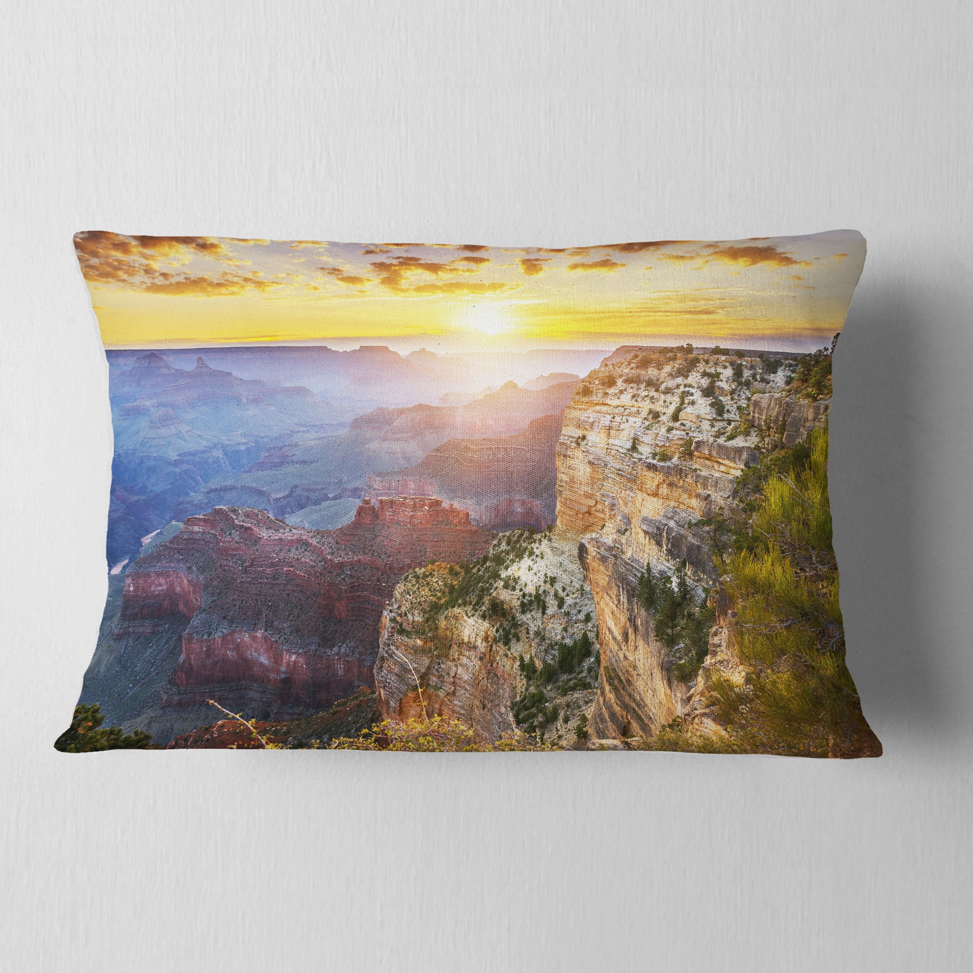 Designart Grand Canyon Landscape - Photography Throw Pillow - 12x20