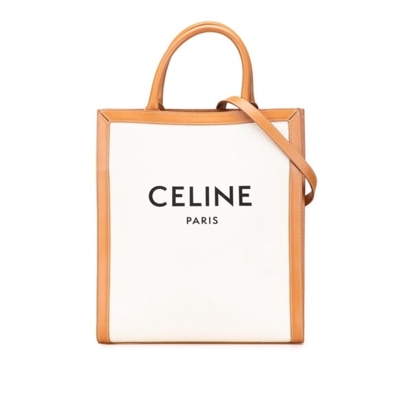 Pre-Owned Celine Vertical Cabas Small Handbag/Shoulder Bag, 2-Way, 192082, Natural, Tan, Brown...