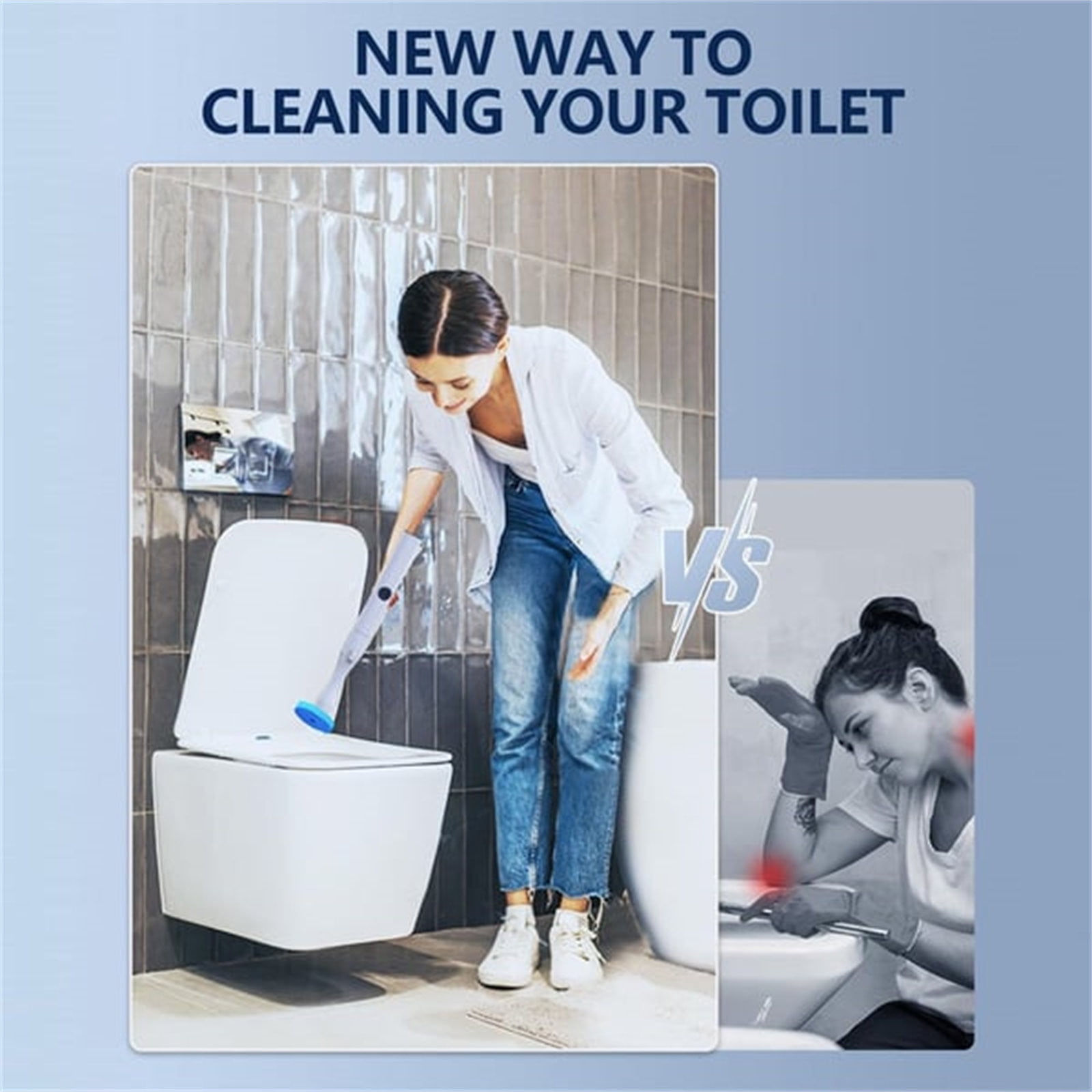 Xuniizn Toilet Brush and Holder Set with Drip Tray, Slim Vented Design & Strong Bristles for Bathroom Cleaning