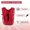 thumbnail image 5 of Uxcell Soccer Training Vest, Team Sports Pinnies Reversible Numbered Jerseys Red 21 in, 5 of 7