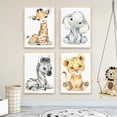 thumbnail image 3 of Cuadros para habitación de bebé, póster decorativo, habitación infantil, animales de la selva, juego de 4 imágenes infantiles, póster de animales de dibujos animados para niños y niñas, deco, 3 of 3