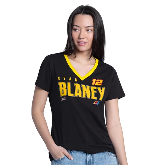 Women's G-III 4Her by Carl Banks Black Ryan Blaney Best Team V-Neck T-Shirt