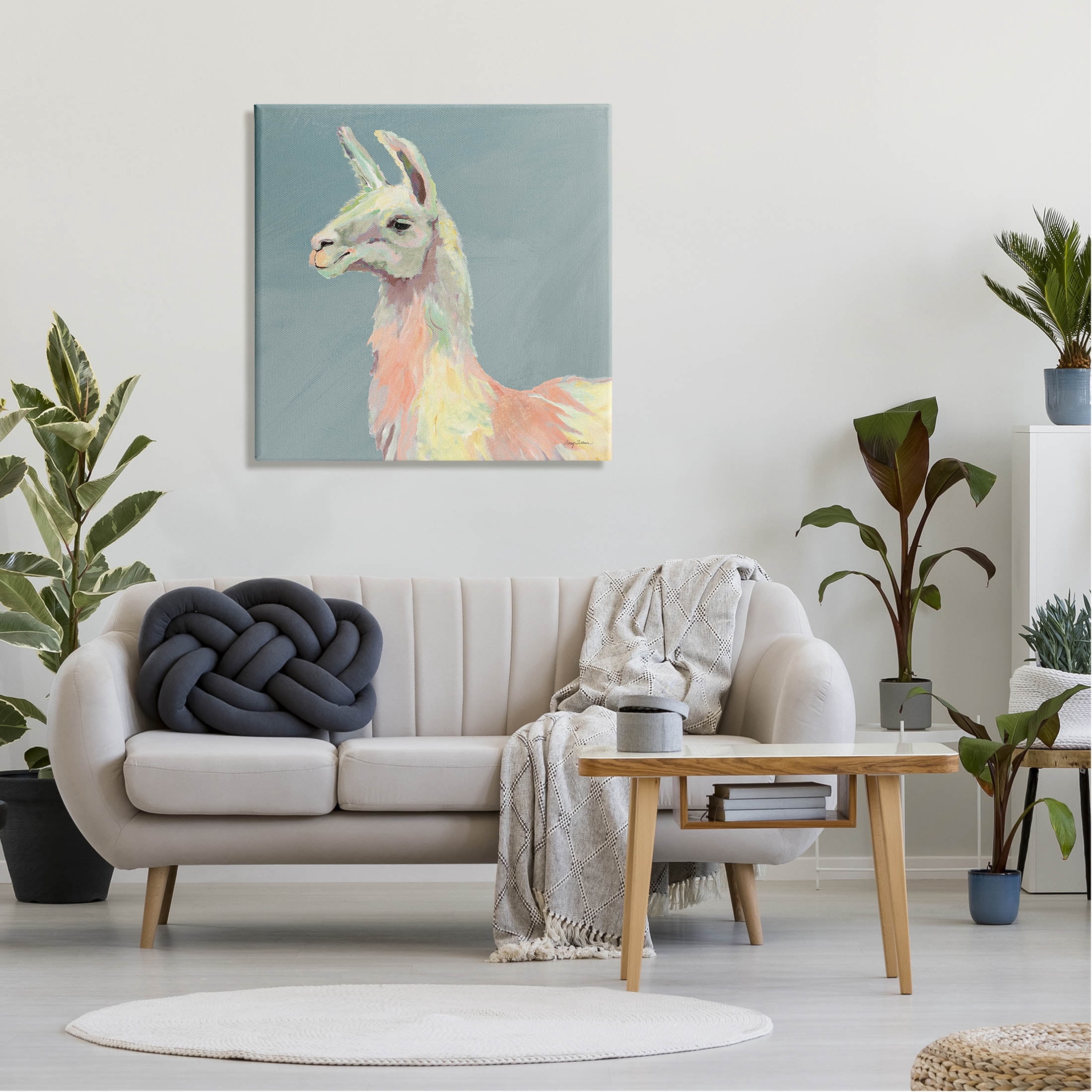 Stupell Industries Pop Style Llama Portrait Painting Gallery Wrapped Canvas Print Wall Art, Design by Avery Tillmon