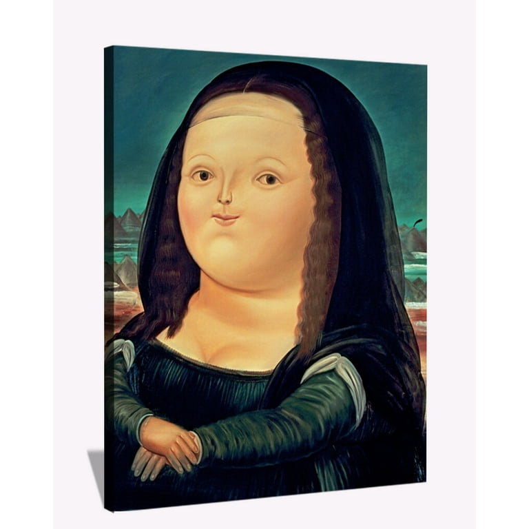 Funny Mona Lisa Gum Paintings Black and White Celebrity Pop Art Humorous Wall Art For Office Bedroom Livingroom