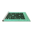 thumbnail image 2 of Ahgly Company Machine Washable Indoor Round Oriental Turquoise Blue Traditional Area Rugs, 5' Round, 2 of 4