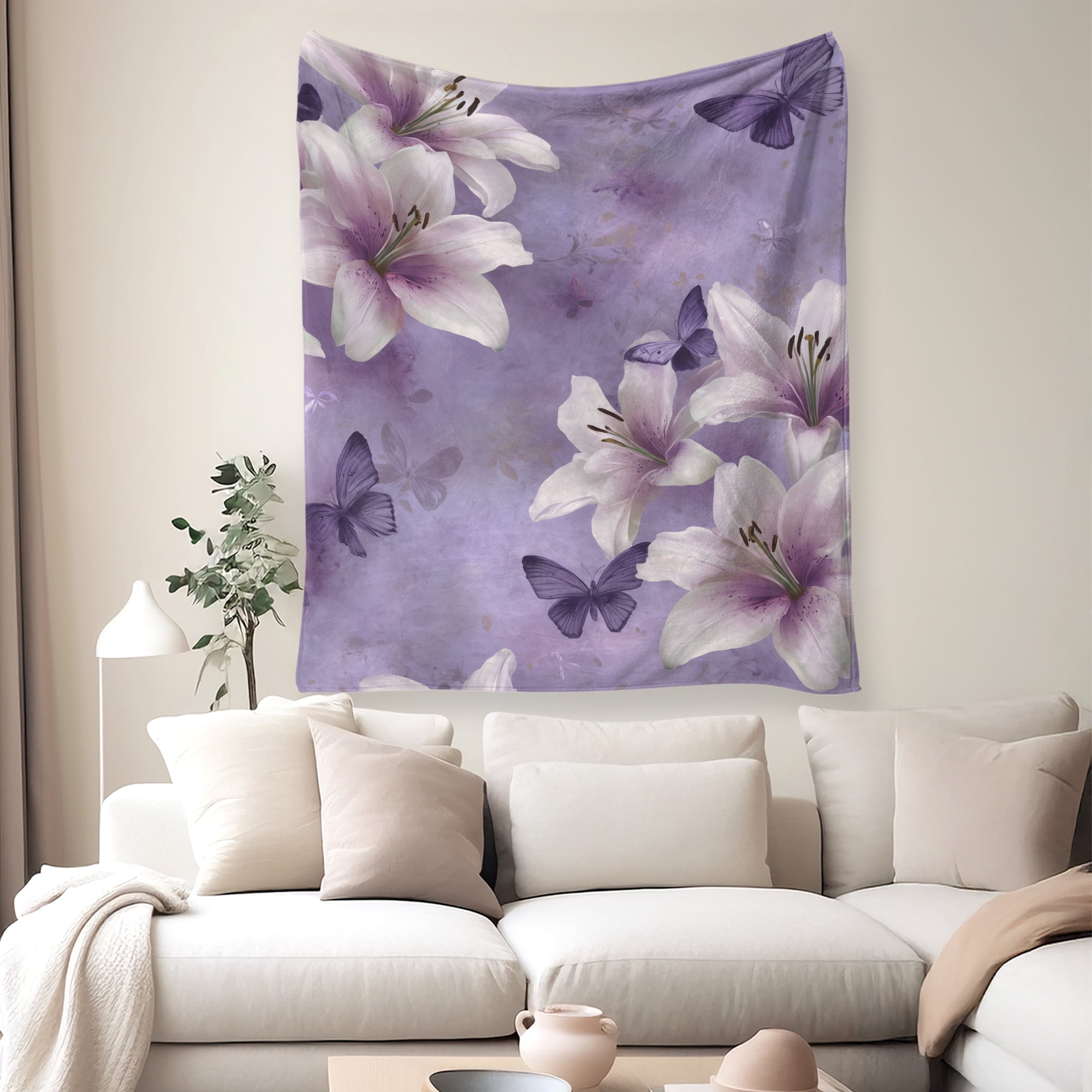 Flannel Fleece Throw Blanket, Soft Large Throw Blanket, Lightweight Cozy Plush Throw Blanket Fit Sofa Bed, 50"x60", Florals