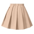 thumbnail image 5 of MKOSPLRT Preppy Style Solid Pleated Skirt for Big Girls 3-15Y Elastic Waist Short Skirt Built-In Safety Liner Casual Bottom for Weekend Travel Photography Daily Wear, 5 of 10
