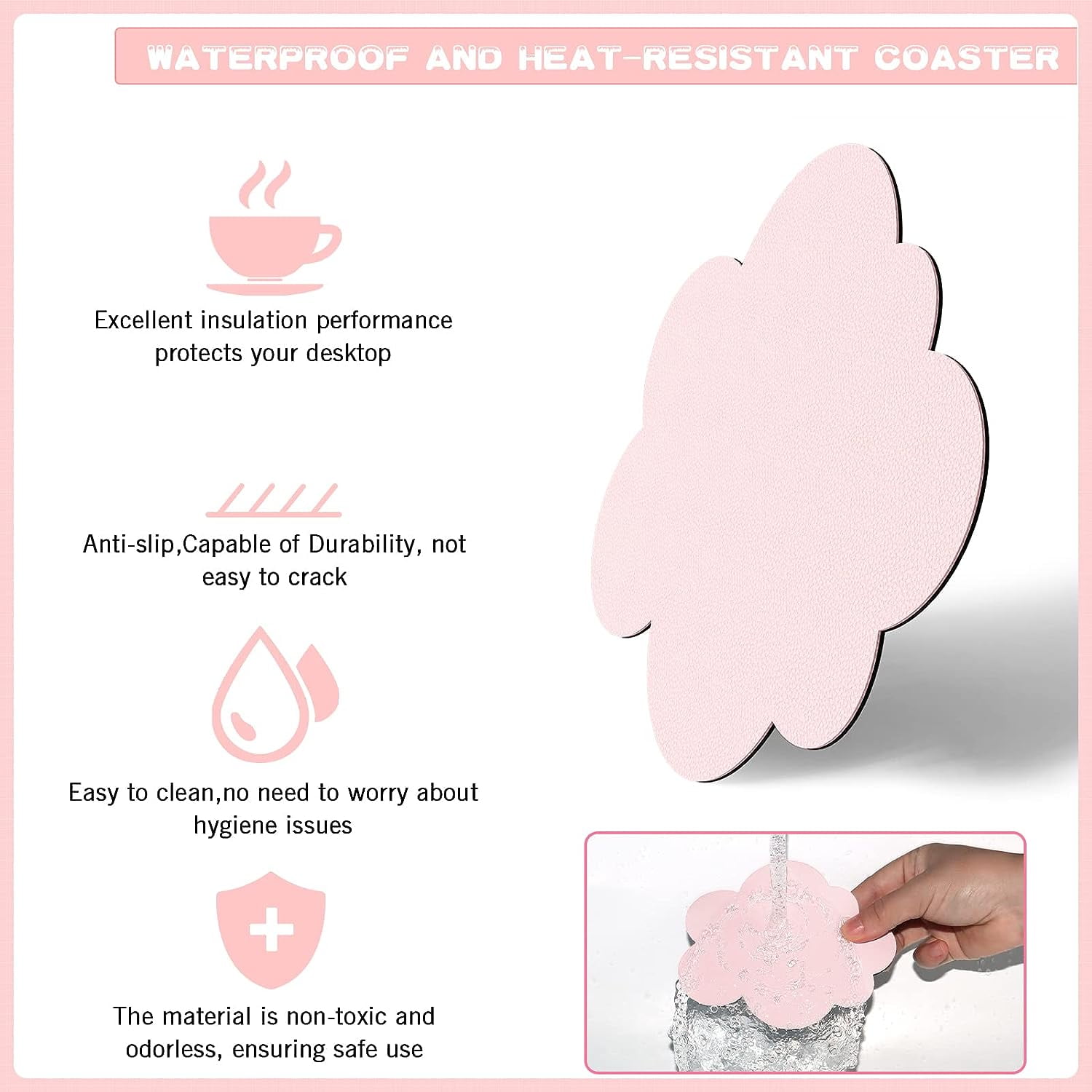 Attack Shark Cloud Keyboard Mouse Wrist Rest with Coaster Set,Ergonomic Palm Rest Combo for Pain Relief, Non-Slip,Ultra-Soft Memory Foam Wrist Cushion Support for Comfortable Typing/Gaming-Flesh Pink