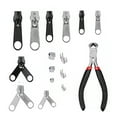 thumbnail image 1 of kurtrusly Kit de Réparation de Fermeture Éclair 85 Pcs Pinces d'Installation Fixer Fermetures Éclair Auto-Assemblage Antidérapant Remplacement Curseurs Sac Couture Bagage Sac à Main, 1 of 9