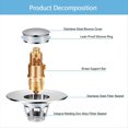 thumbnail image 4 of Tapón de Lavabo Universal para Desagüe de Baño, Compatible para Orificios de Drenaje Estándar de EE. UU. de 2,8 A 3,8 cm., 4 of 5