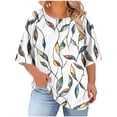 thumbnail image 2 of Cutuoiiu Women's Fashion Plus Size Loose Casual Printing Short Sleeve T-Shirts Gifts, 2 of 5