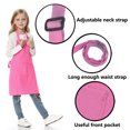 thumbnail image 3 of TOPTIE Kids Aprons with Pocket & Adjustable Strap, Child Chef Bib Apron for Kitchen Cooking Baking Painting-Hot Pink-S, 3 of 8