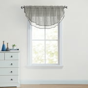 VCNY Home Ultra Luxurious Sheer Voile Double Layered Ascot Window Valance - Silver