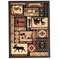 thumbnail image 2 of Handcraft Rugs Cabin Rug  Lodge, Cabin Nature and Animals Area Rug  Modern Stripped Design Cabin Area Rug  Abstract, Multicolor Design Moose/Bear/Footprint 8x10 feet, 2 of 9