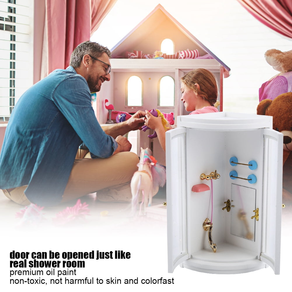 Herwey Handcraft 1 12 Miniature Wooden Shower Room Bathroom For Dollhouse Furniture Landscape Dollhouse 1 12 Miniature Shower Room 1 12 Miniature Sh