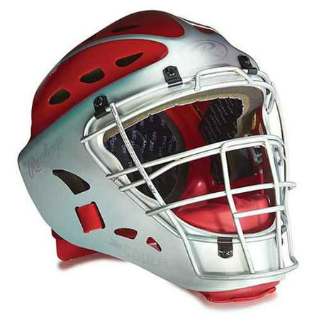 Youth Two-Tone Catcher's Helmet in Scarlet