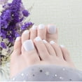 thumbnail image 7 of RAGUPEL 24Pcs Toe Press on Nails Square Short Clean Cut Edge Toe Nail Press Ons Simple and Stylish Square Nails for Women Style2, 7 of 7