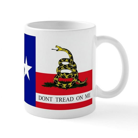 CafePress - Dont Tread On Me Texas Flag Mug - 11 oz Ceramic Mug - Novelty Coffee Tea Cup