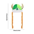 thumbnail image 3 of StPatricks Day Hat for Family Gathering Carnivals Party Celebration Horn Hat Festival Headwear Braid Shamrock Hat, 3 of 8