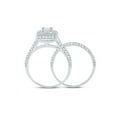 thumbnail image 4 of 14kt White Gold Princess Diamond Halo Bridal Wedding Ring Band Set 1-1/4 Cttw, 4 of 4