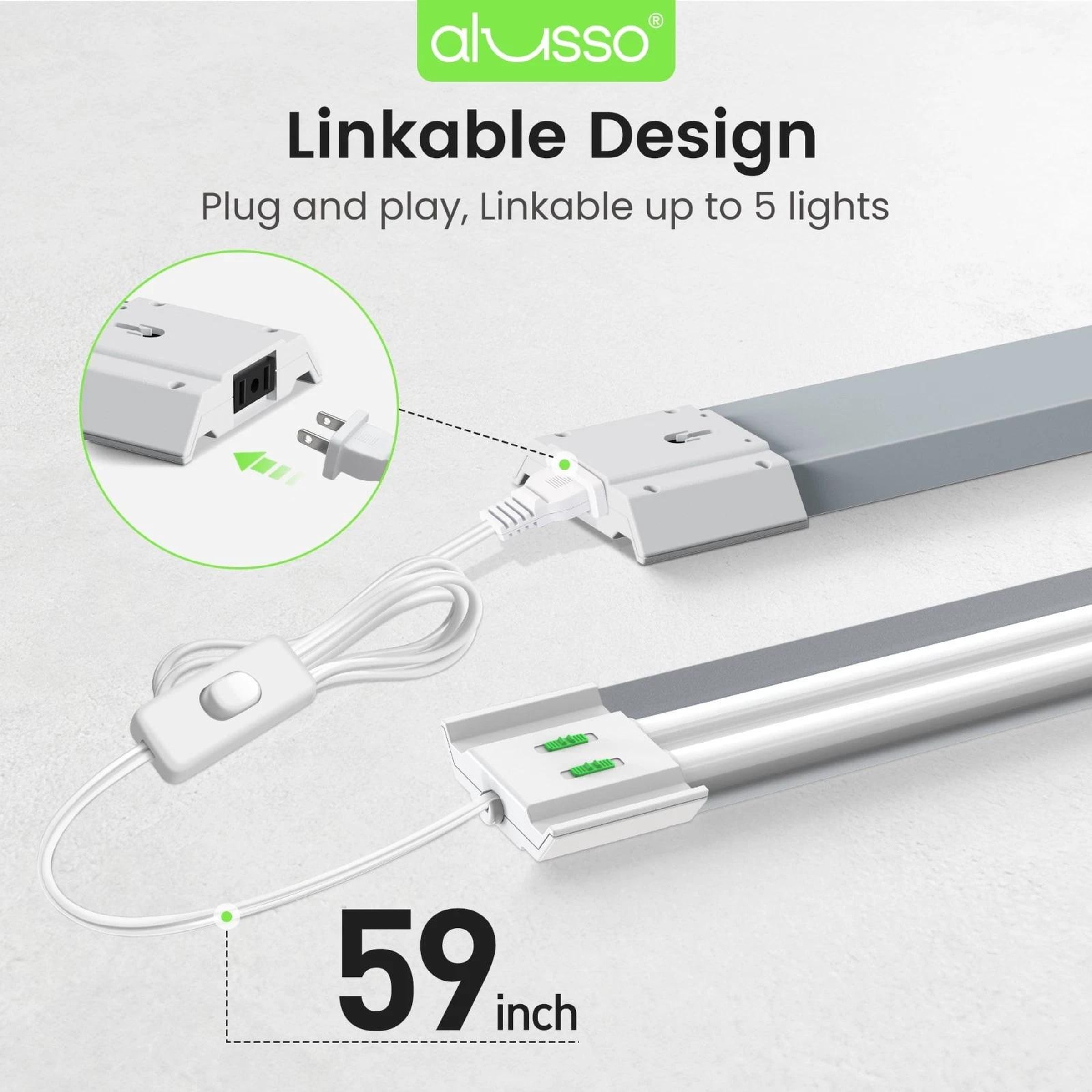 4 Pack 4FT LED Shop Light 3CCT 5000lm Linkable Fixture Ceiling Lights for Garage